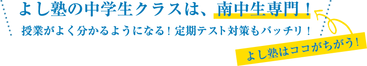 よし塾のクラスは、南中生専門！